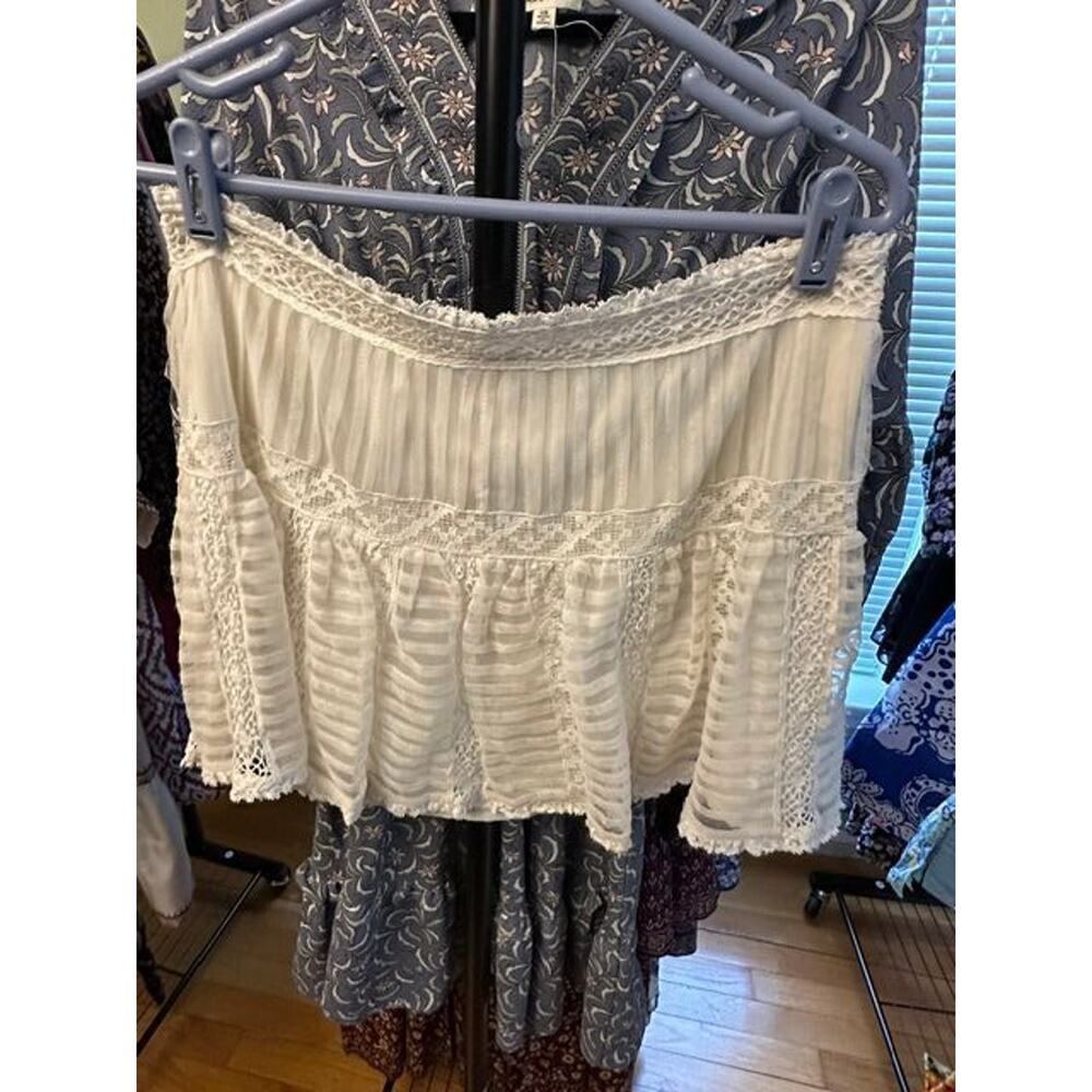 LoveShackFancy Rubyanne Cream Skirt NWT Boho Size 12 MSRP $295